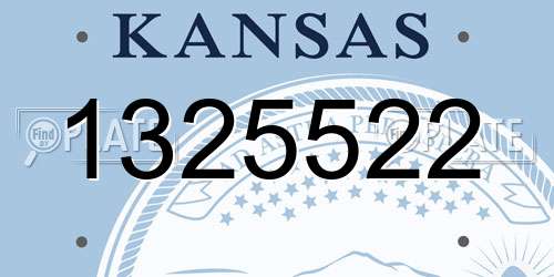 1325522 Kansas License Plate