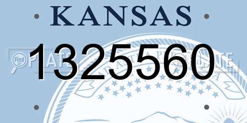1325560 Kansas License Plate