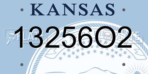 13256O2 Kansas License Plate