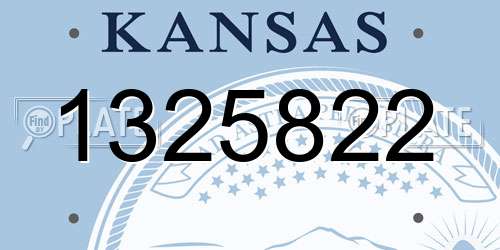 1325822 Kansas License Plate