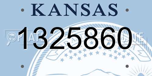 1325860 Kansas License Plate