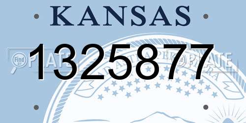1325877 Kansas License Plate
