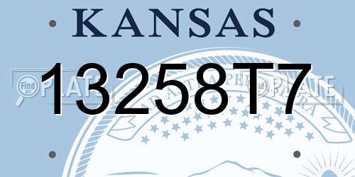 13258T7 Kansas License Plate