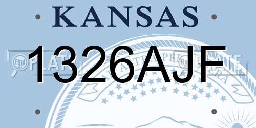 1326AJF Kansas License Plate