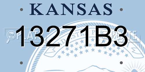 13271B3 Kansas License Plate