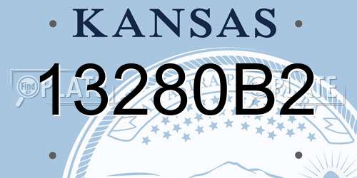 13280B2 Kansas License Plate
