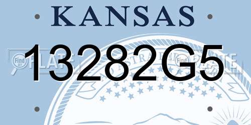 13282G5 Kansas License Plate