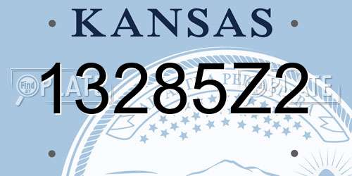 13285Z2 Kansas License Plate