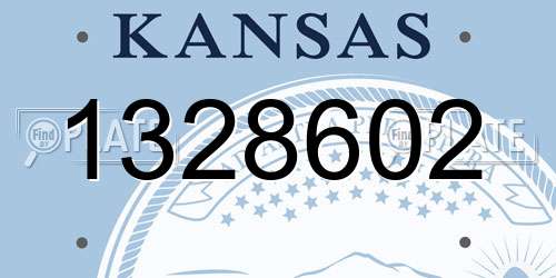 1328602 Kansas License Plate