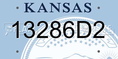 13286D2 Kansas License Plate