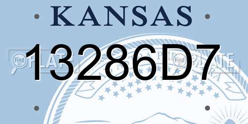 13286D7 Kansas License Plate