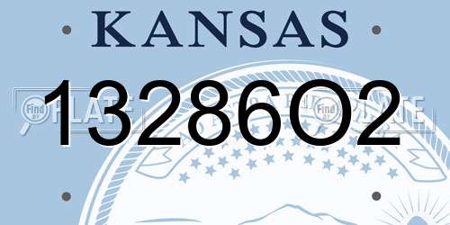 13286O2 Kansas License Plate