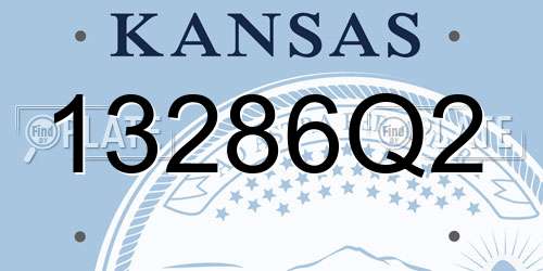 13286Q2 Kansas License Plate