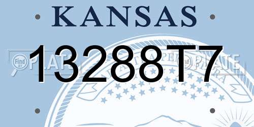 13288T7 Kansas License Plate