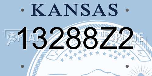 13288Z2 Kansas License Plate