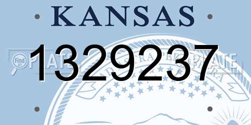 1329237 Kansas License Plate