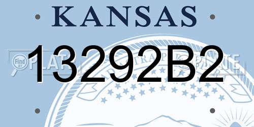 13292B2 Kansas License Plate
