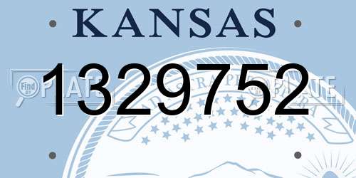 1329752 Kansas License Plate