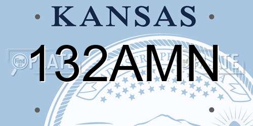 132AMN Kansas License Plate