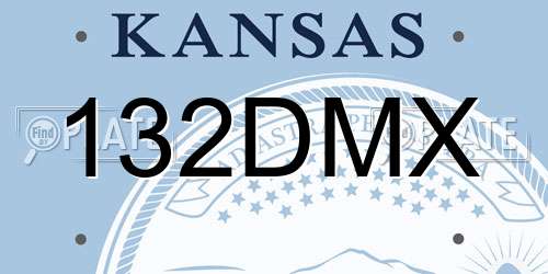132DMX Kansas License Plate
