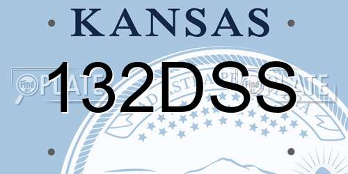 132DSS Kansas License Plate