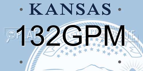 132GPM Kansas License Plate