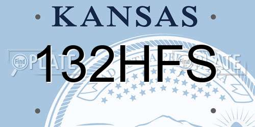 132HFS Kansas License Plate