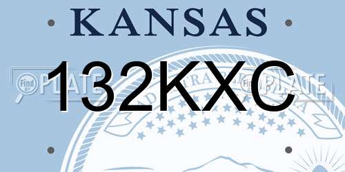 132KXC Kansas License Plate
