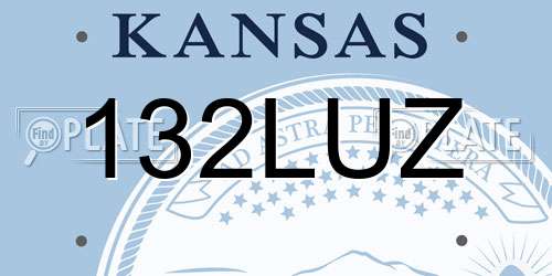 132LUZ Kansas License Plate