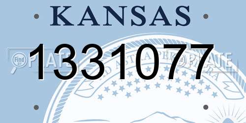 1331077 Kansas License Plate