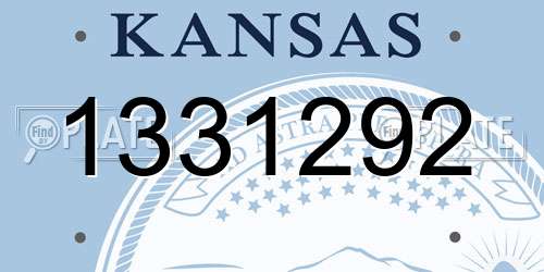 1331292 Kansas License Plate
