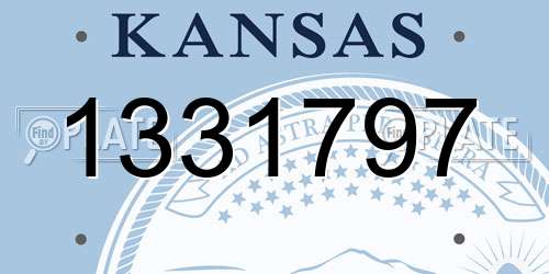 1331797 Kansas License Plate