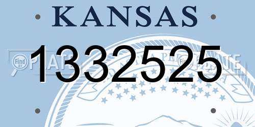 1332525 Kansas License Plate