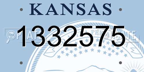1332575 Kansas License Plate