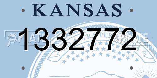 1332772 Kansas License Plate