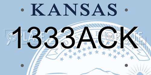 1333ACK Kansas License Plate