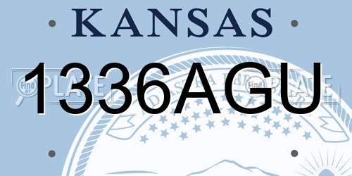 1336AGU Kansas License Plate