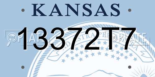 13372T7 Kansas License Plate