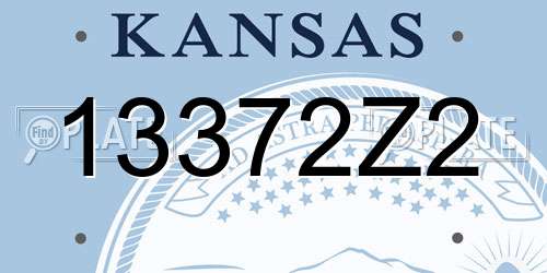 13372Z2 Kansas License Plate