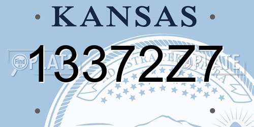 13372Z7 Kansas License Plate