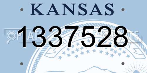 1337528 Kansas License Plate