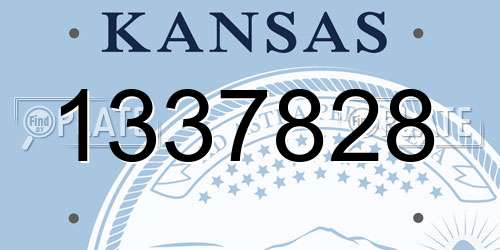 1337828 Kansas License Plate