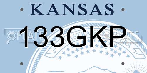 133GKP Kansas License Plate