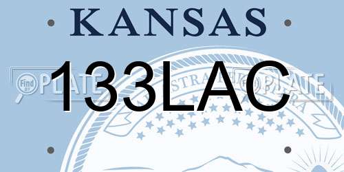 133LAC Kansas License Plate