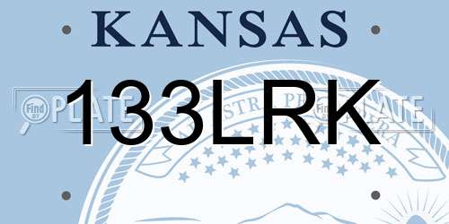 133LRK Kansas License Plate