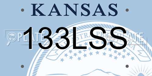 133LSS Kansas License Plate