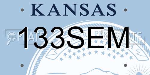 133SEM Kansas License Plate