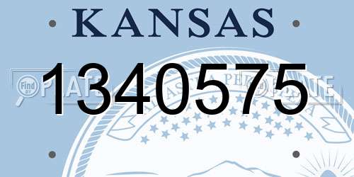 1340575 Kansas License Plate