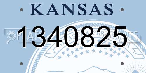 1340825 Kansas License Plate