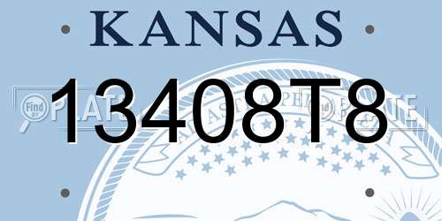 13408T8 Kansas License Plate